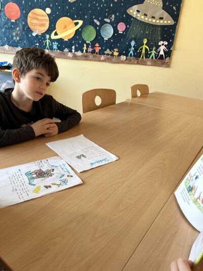 Leseaktion: Besuch von einer 5. Klasse